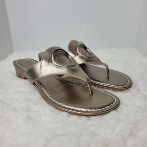 K. Jacques St Tropez Women's Size 6.5 Leather Cork Wedge heel Sandals